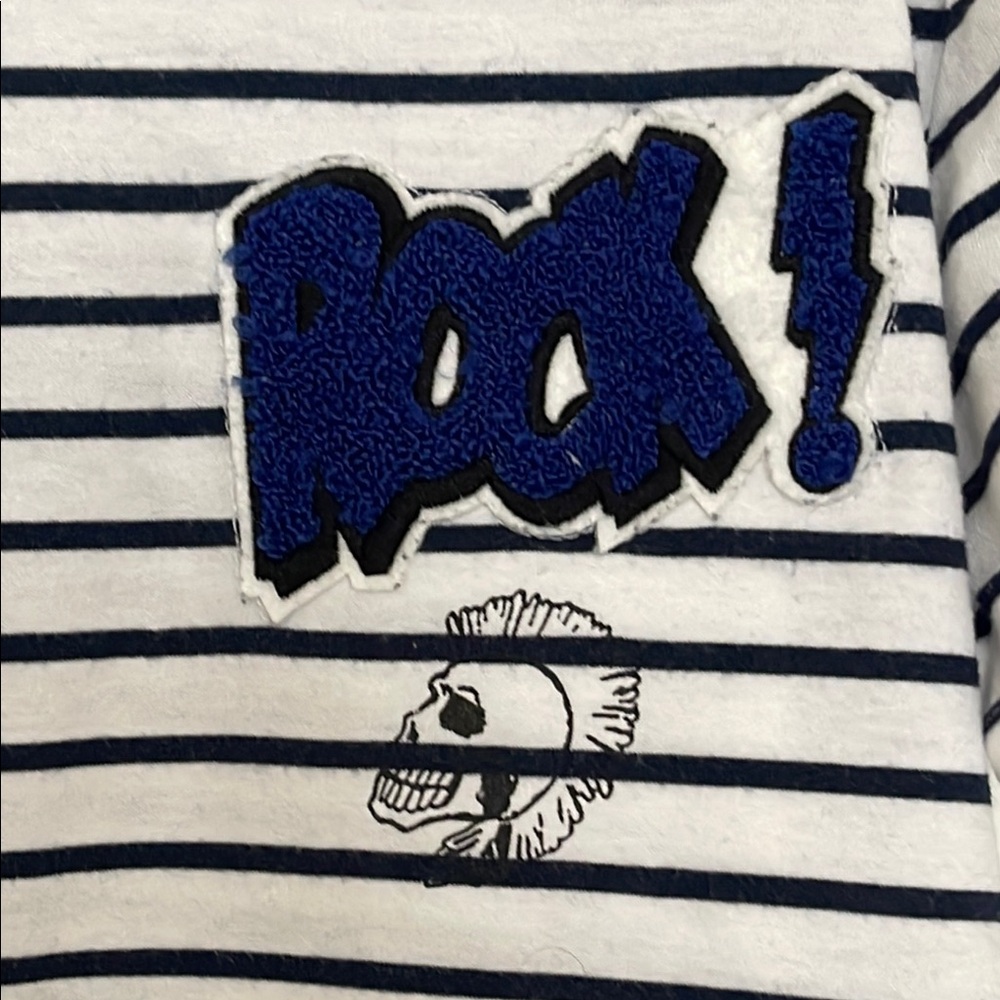 Zara Stripped Short Sleeve Tees with Rock & Roll Graphics - Picture 3 of 12